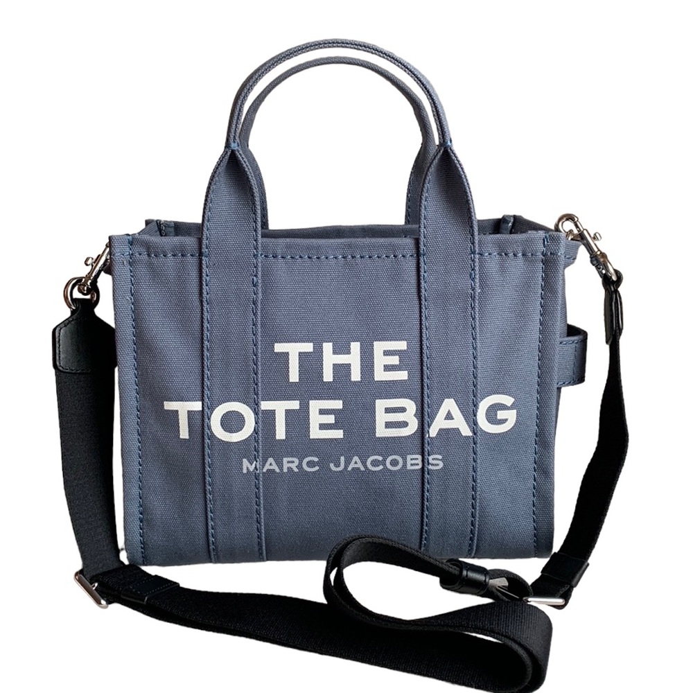 Marc Jacobs Mini The Tote Bag with Long Strap in Blue Shadow